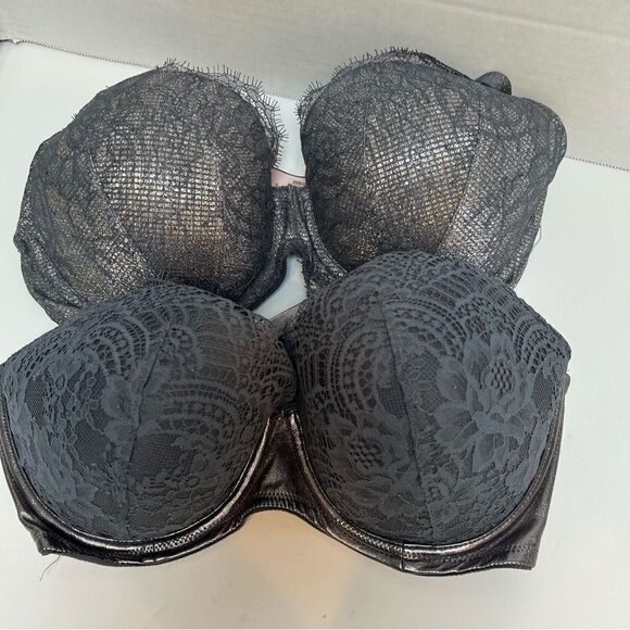 Victoria's Secret Bundle‎ of 2 Dream Angels Lined Demi Bra Gray Silver 32 DDD - Picture 1 of 10